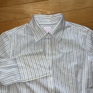 Brooks Brothers Tailored Fit Striped Button-up Shirt Women's Size 16 French Cuff